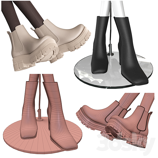 Set of outerwear on mannequins 3dmodel