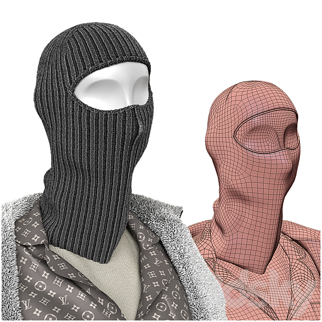 Set of outerwear on mannequins 3d Download