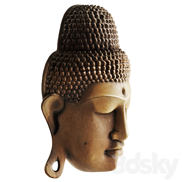 Buddha Mask Decor 3DSMax File - thumbnail 2