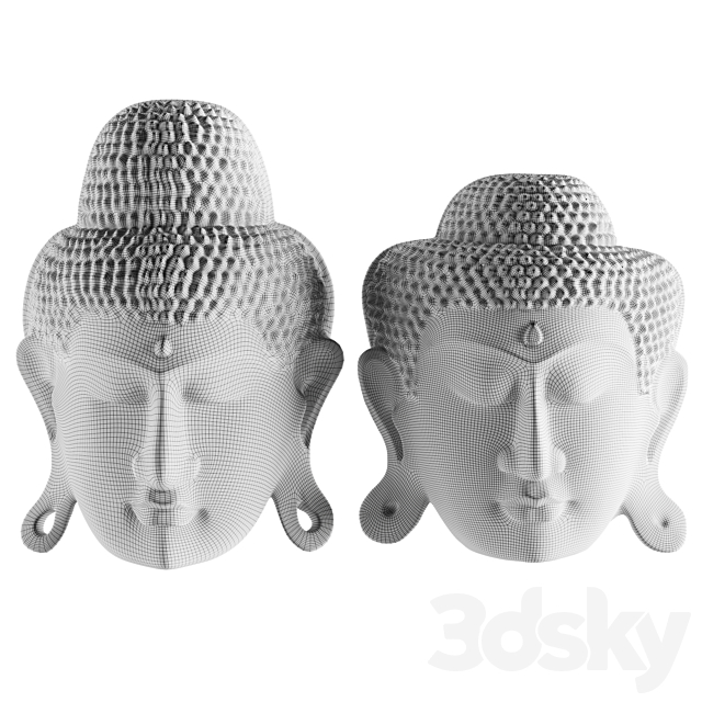 Buddha Mask Decor 3DSMax File - thumbnail 6