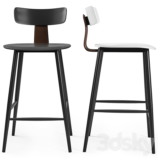 Stool Group Semi-bar chair ANT 3DSMax File - thumbnail 1