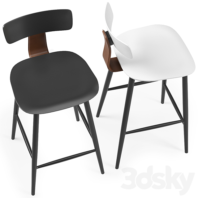 Stool Group Semi-bar chair ANT 3DSMax File - thumbnail 3