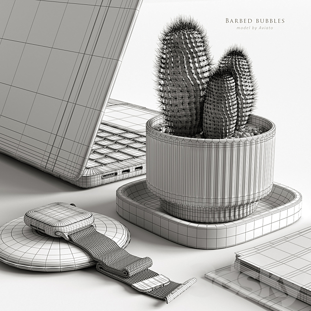 Barbed bubbles 3dmodel
