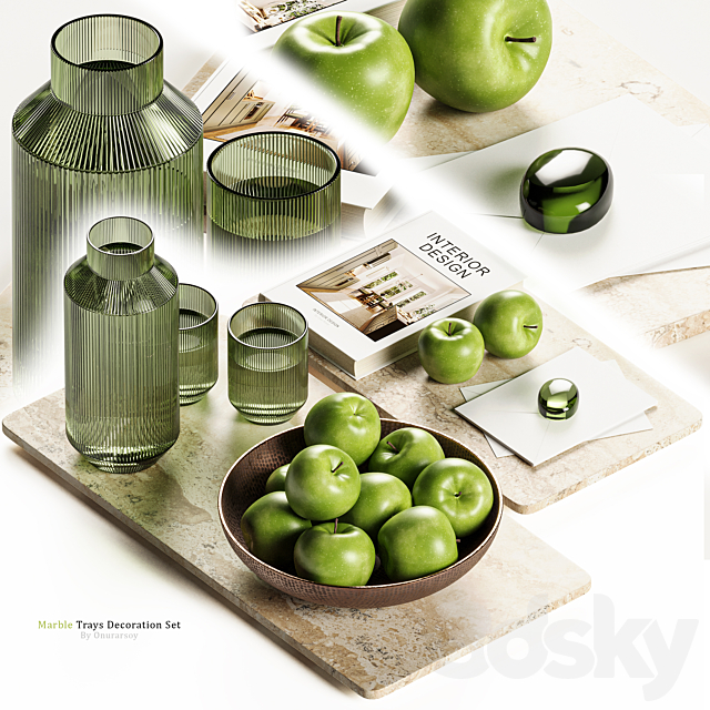 Zara Home - Marble Tray Decoration Set 3d