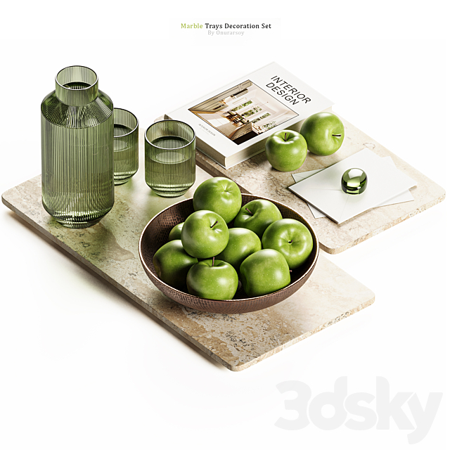 Zara Home - Marble Tray Decoration Set 3dmodel