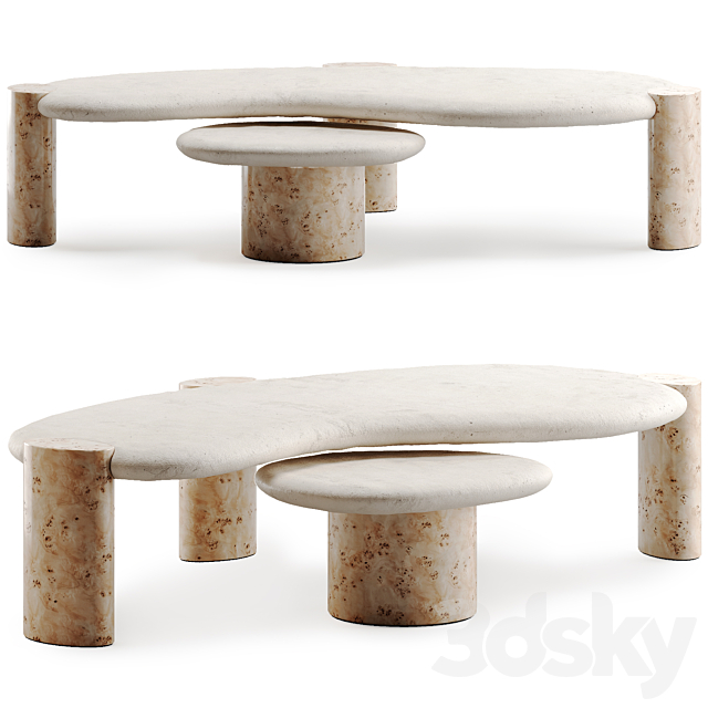 Sassolino Coffee Side Table by Crate & Barrel 3DSMax File - thumbnail 1