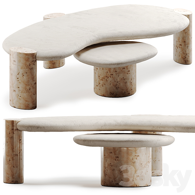 Sassolino Coffee Side Table by Crate & Barrel 3DSMax File - thumbnail 2