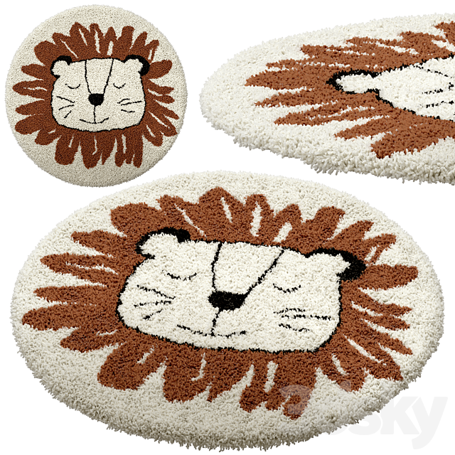 Children’s round carpet with the image of a lion. Syma 3DSMax File - thumbnail 1
