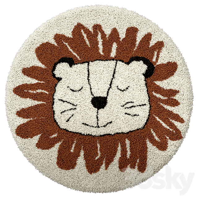 Children’s round carpet with the image of a lion. Syma 3DSMax File - thumbnail 2