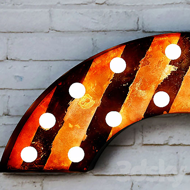 Lighted Metal sign. Set 3 3dskyfree