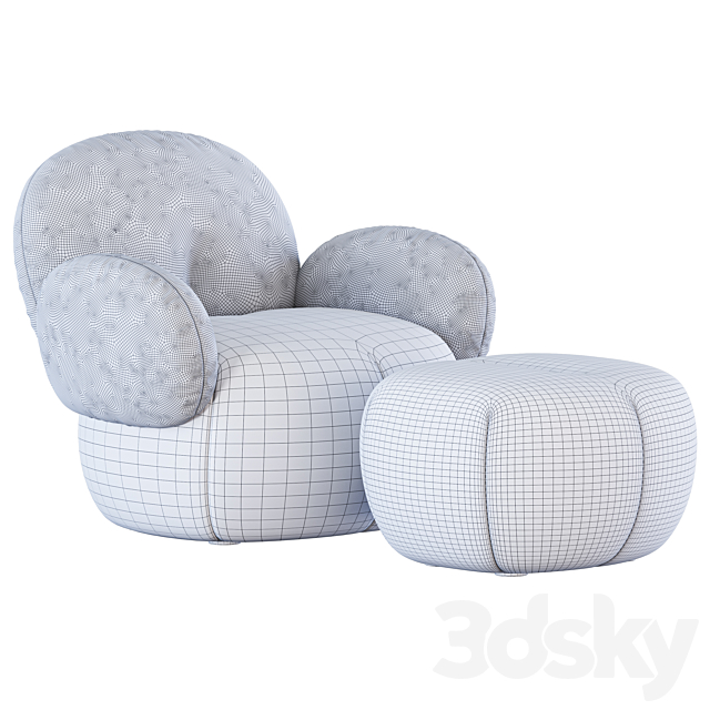 Nana Love Armchair and pouf by Freifrau 3dmodel