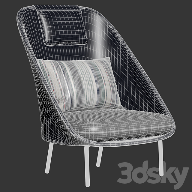 expormim – Twins high armchair MUT Design 3DSMax File - thumbnail 5