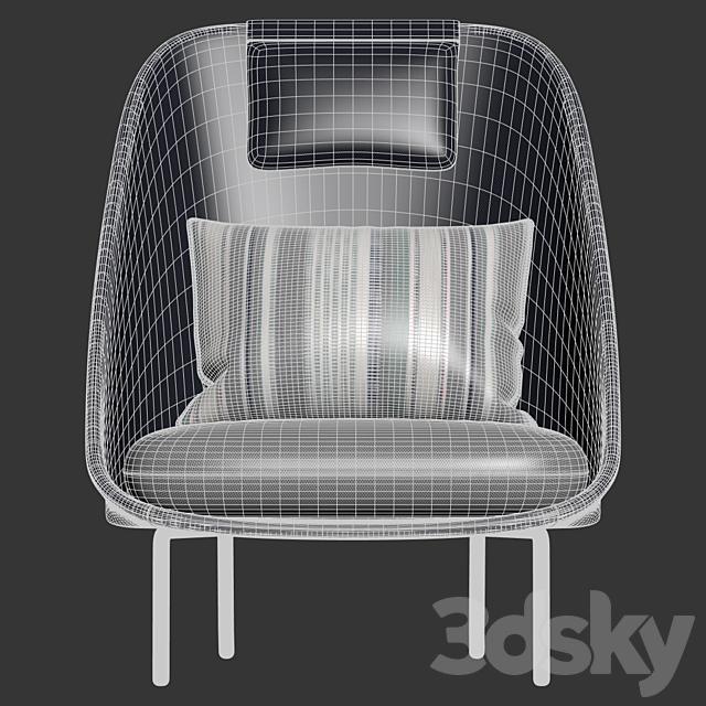 expormim – Twins high armchair MUT Design 3DSMax File - thumbnail 6
