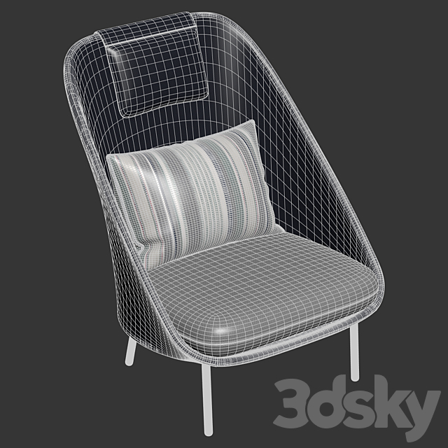 expormim – Twins high armchair MUT Design 3DSMax File - thumbnail 7