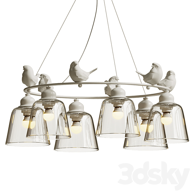 Hanging lamp provence bird chandelier 3DSMax File - thumbnail 1