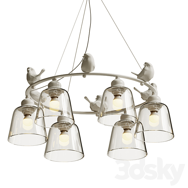 Hanging lamp provence bird chandelier 3DSMax File - thumbnail 3
