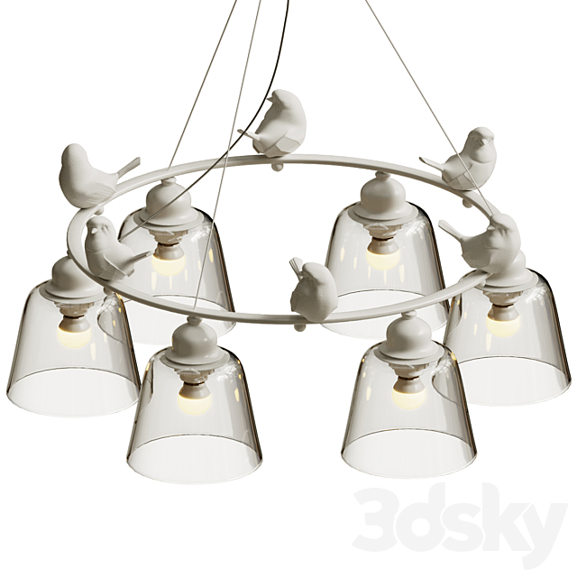 Hanging lamp provence bird chandelier 3DSMax File - thumbnail 4