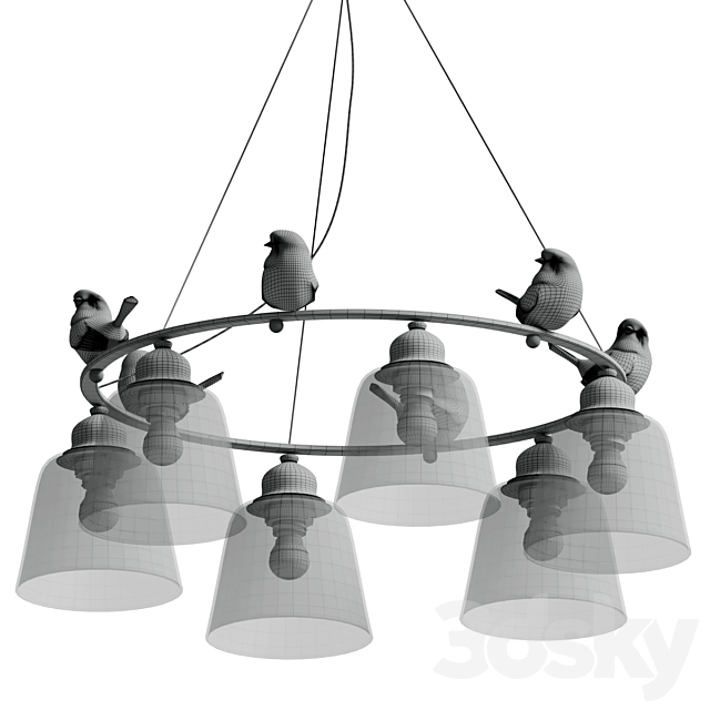 Hanging lamp provence bird chandelier 3DSMax File - thumbnail 6