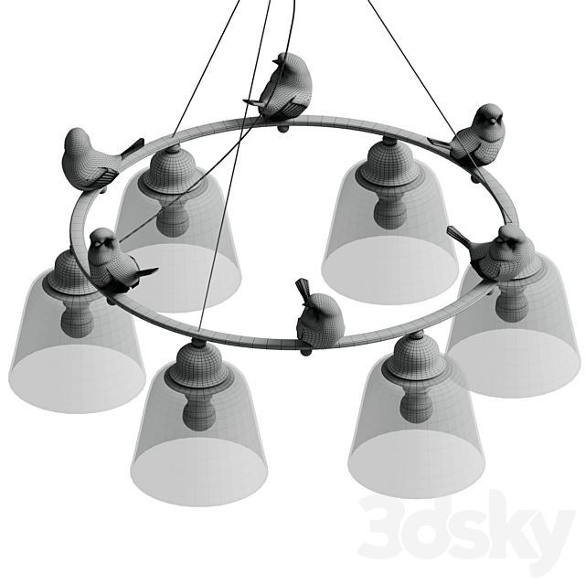Hanging lamp provence bird chandelier 3DSMax File - thumbnail 7