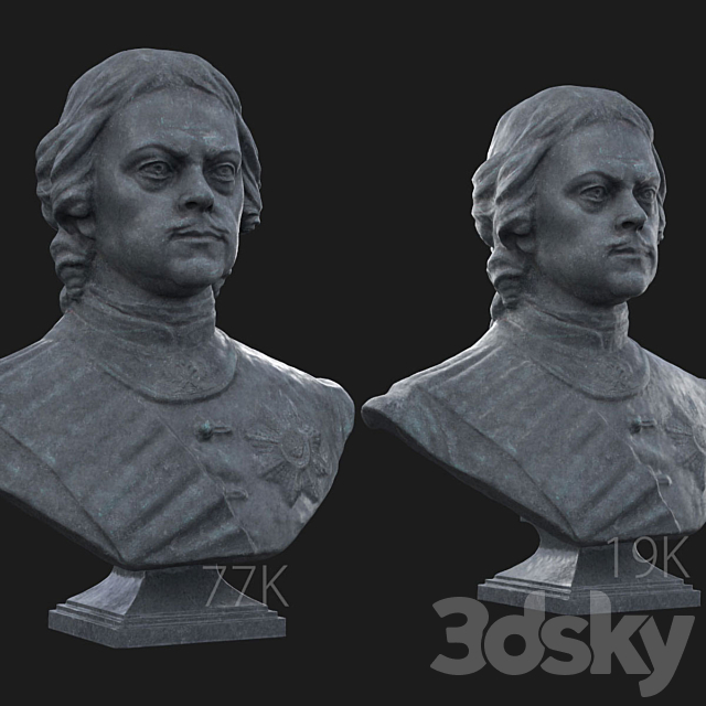 Bust of Peter the Great 3DSMax File - thumbnail 5