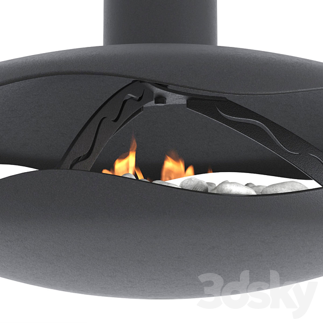Animated bio-fireplace Perola 3d