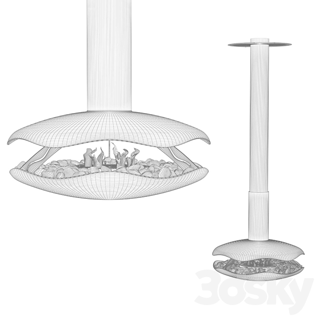 Animated bio-fireplace Perola 3dskyfree