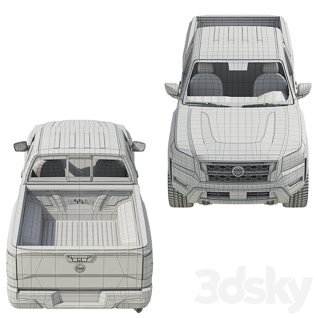 Nissan Frontier King Cab 2022 3DS Max Model - thumbnail 3
