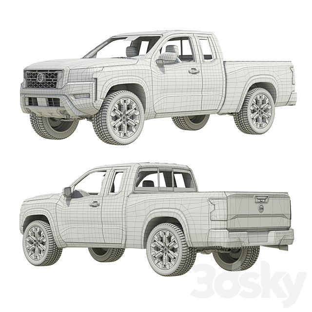 Nissan Frontier King Cab 2022 3DS Max Model - thumbnail 4