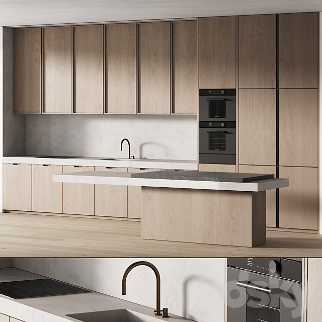 242 modern kitchen 15 minimal modern kitchen with island 06 3DSMax File - thumbnail 1
