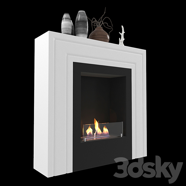 Animated bio fireplace Kristine 3d
