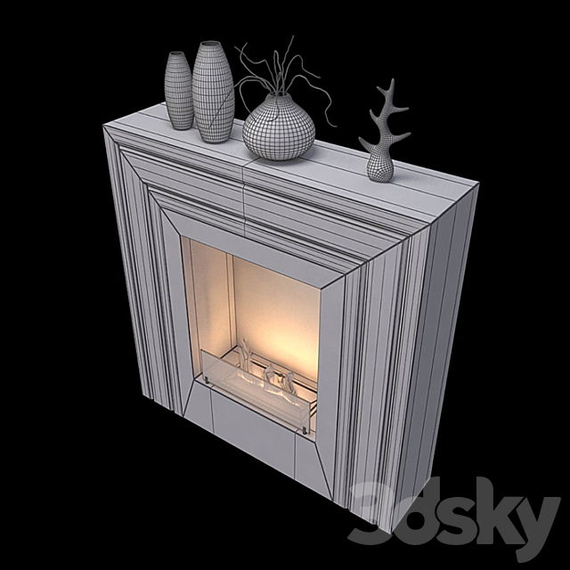 Animated bio fireplace Kristine 3dskyfree