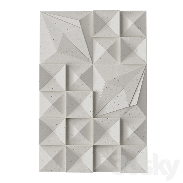 Lava Ash Tile Dimensional Wall Art 3DSMax File - thumbnail 1