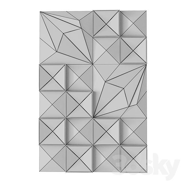 Lava Ash Tile Dimensional Wall Art 3DSMax File - thumbnail 2