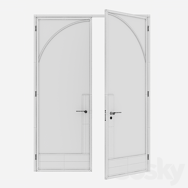 Aluminum door 34 3DS Max Model - thumbnail 5