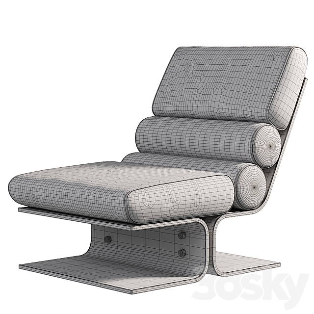 Pair of Space Age Lounge Chairs in Lucite and Leather. 1960s 3dsky