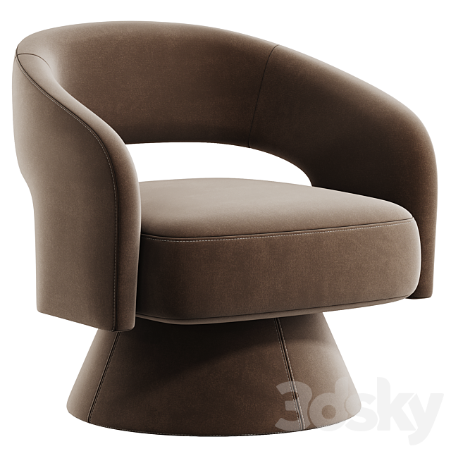 Aracelly Upholstered Swivel Barrel Chair 3DSMax File - thumbnail 3
