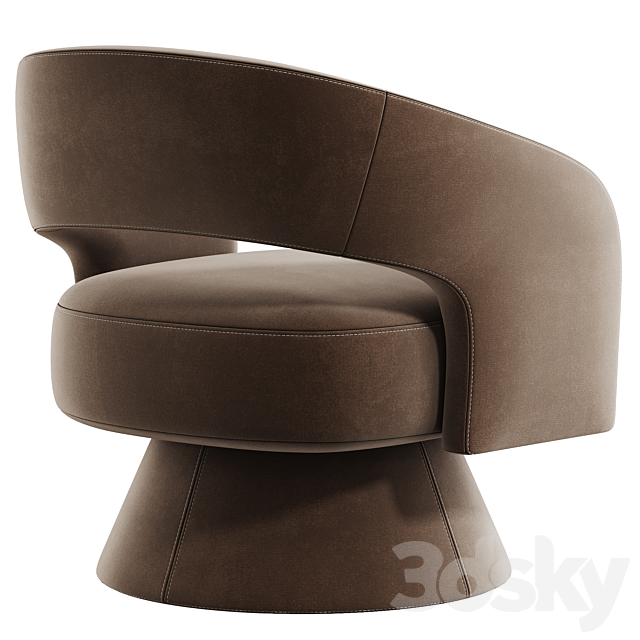 Aracelly Upholstered Swivel Barrel Chair 3DSMax File - thumbnail 4