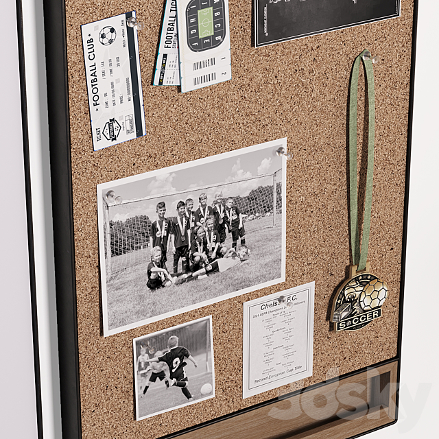 Pottery Barn Trenton Corkboard. Whiteboard & File Organizer for Teenagers and Kids 3d
