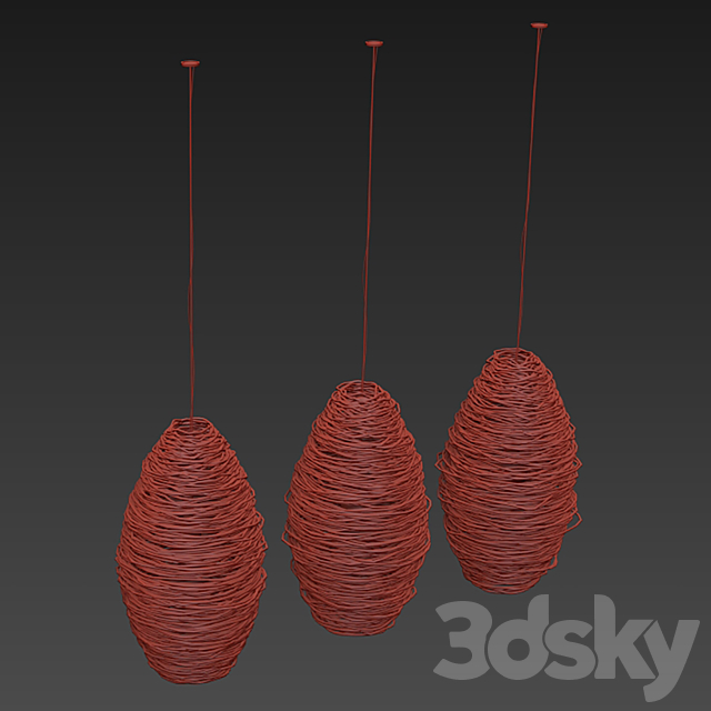 Lamp wicker n21 3dsky