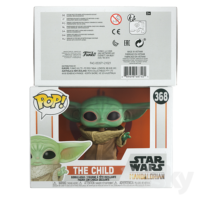 Funko Pop Grogu 3DS Max Model - thumbnail 2