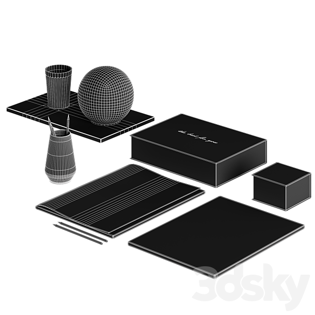 Decorative table set with lamp 3dskyfree