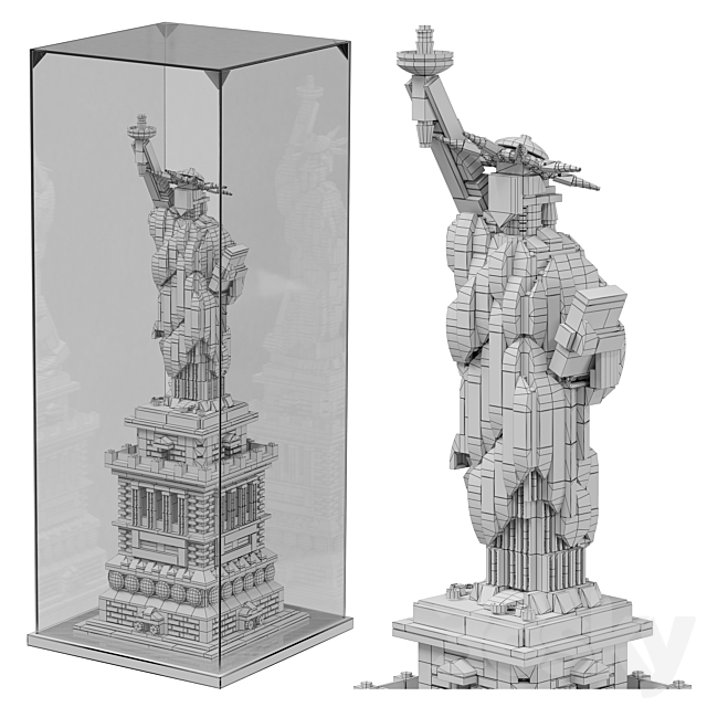 LEGO Architecture 21042 The Statue of Liberty set 3DSMax File - thumbnail 6