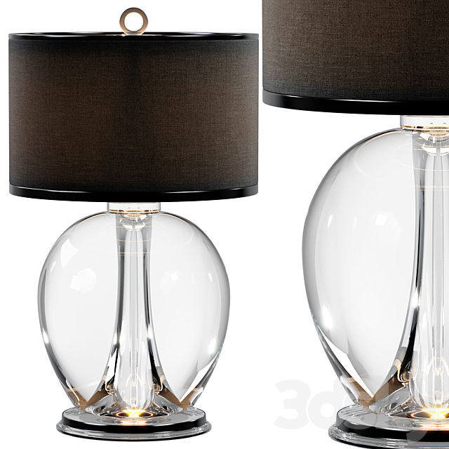Rosendale Wide Table Lamp - Dutch Silver by LUXDECO 3d