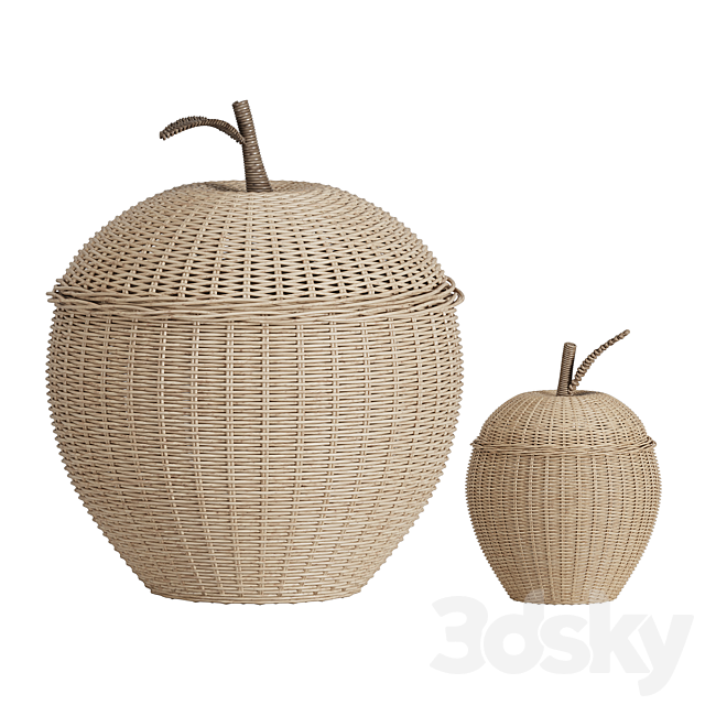 ferm living apple basket 3DS Max Model - thumbnail 2