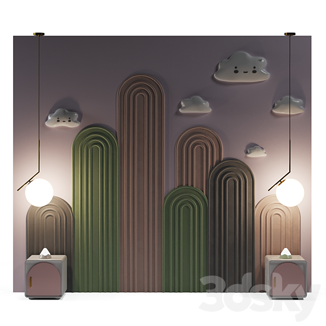 Headboard in nursery 05 3DS Max Model - thumbnail 3