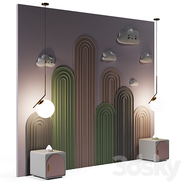 Headboard in nursery 05 3DS Max Model - thumbnail 4