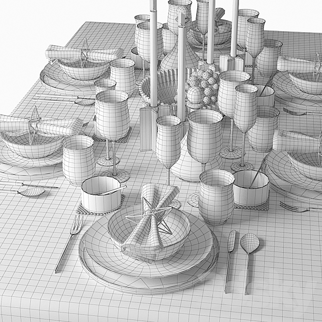 table setting 05 3d Download
