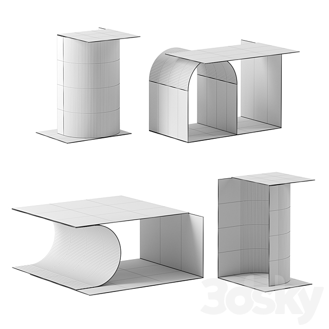 Glyph side tables by Hem 3d