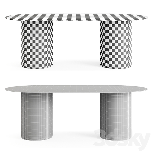 Mano Oval Dining Table by Domkapa 3d