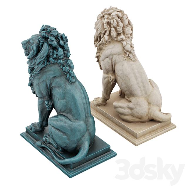 Sitting Lion sculpture 3dsky